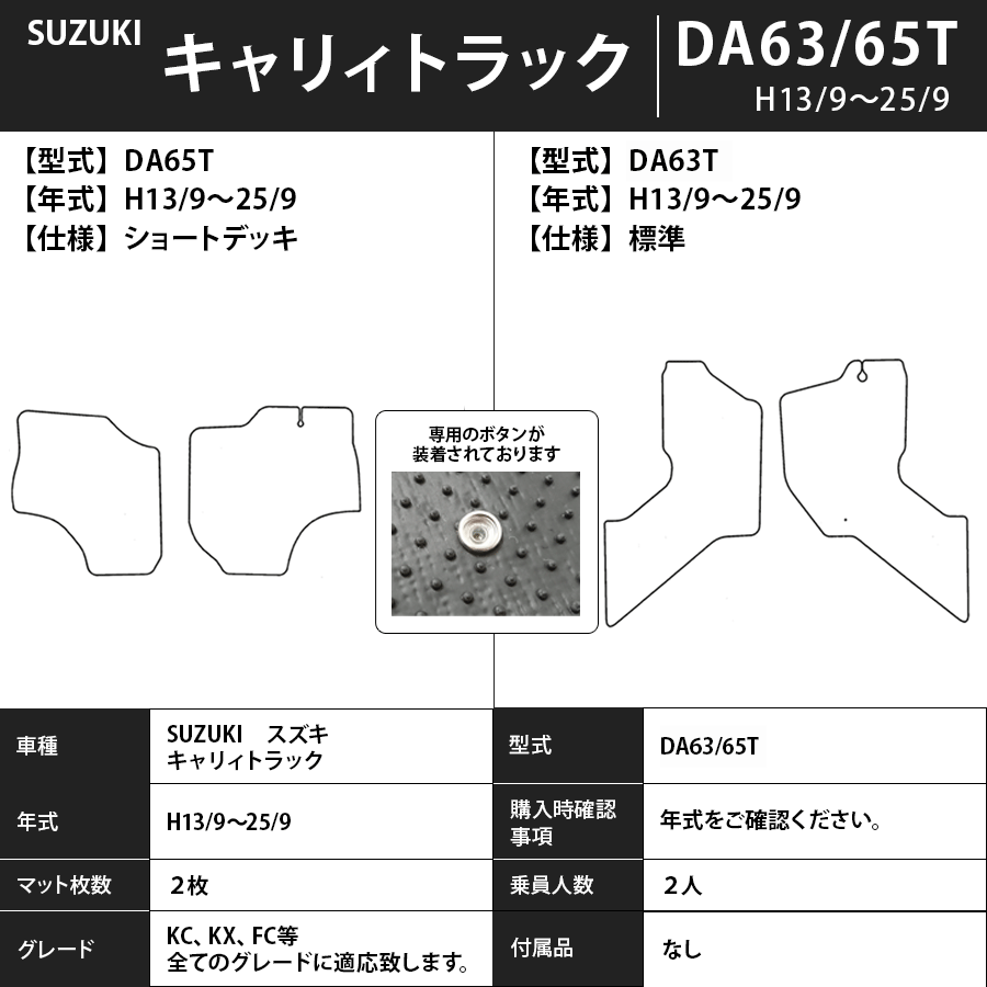 フロアマット　スズキ　SUZUKI　キャリィトラック　DA63/65/16T　H13/9～　カーマット　抗菌　抗ウイルス　消臭　プレミアムタイプ