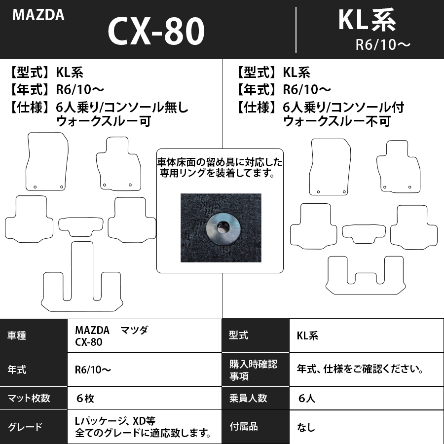 フロアマット　マツダ　MAZDA　ＣＸ-80　KL系　R6/10～　 カーマット　抗菌　抗ウイルス　消臭　プレミアムタイプ
