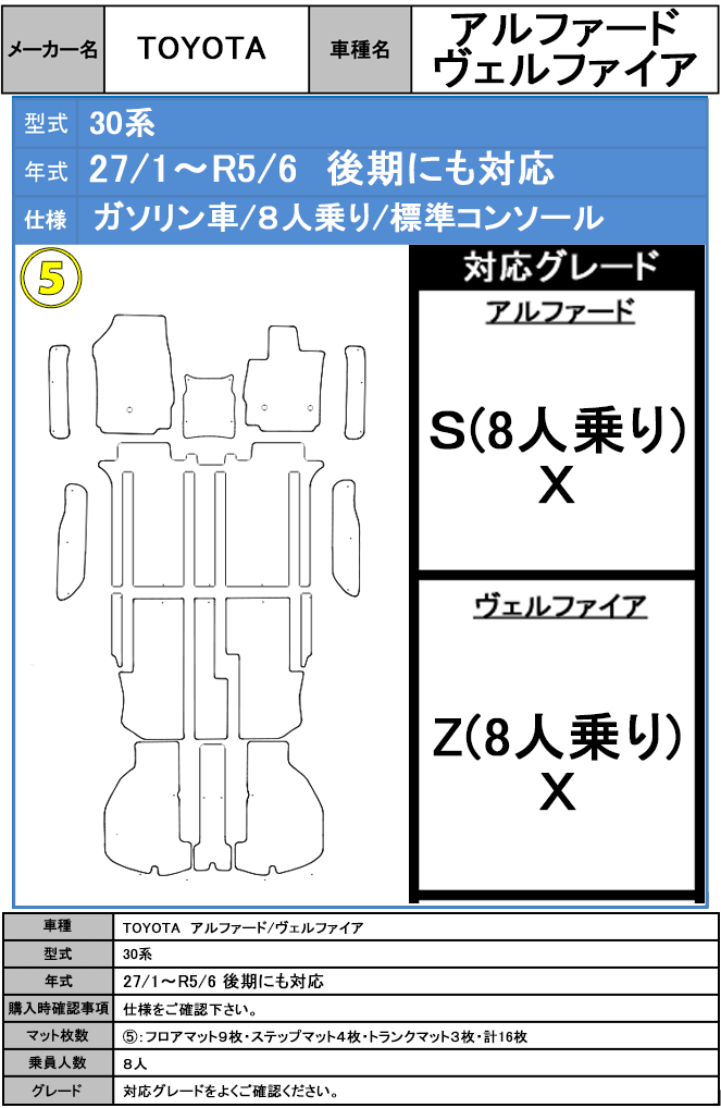 フロアマット トヨタ TOYOTA アルファード ヴェルファイア 30系 H27/1~R5/6後期にも対応 ステップ付き カーマット 抗菌 抗ウイルス 消臭 エコノミータイプ